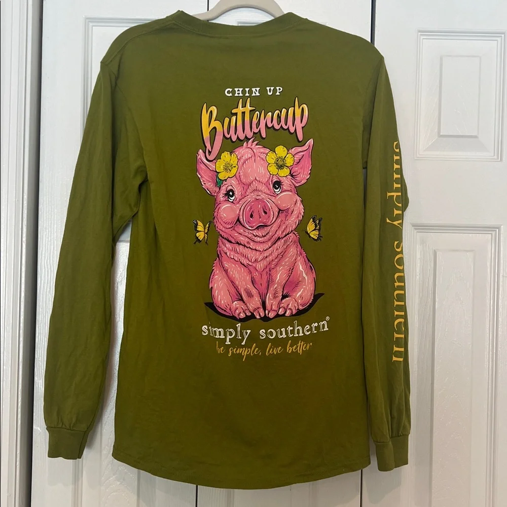 Simply Southern chin up buttercup Long Sleeve Tee - Picture 11 of 11